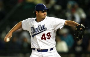 Jason Grilli pitching for Team Italia in the 2006 World Baseball Classic.