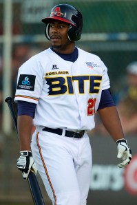 Cleveland Indians prospect Quincy Latimore in 2013 ABL action (Ryan Schembri / SMP Images)
