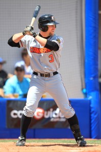 #6 Ryan Stoval batting for Team World in the 2012 ABL All-Star Game. (Scott Powick / SMP Images) Diamondbacks organization. (