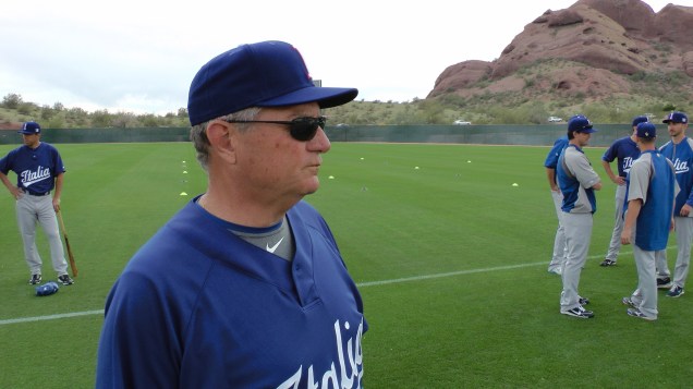 Team Italy pitching coach Bill Holmberg was previously an international  scout for the Chicago Cubs and currently is the director of the Italian MLB Academy. (Photo by Michele Gallerani/FIBS)