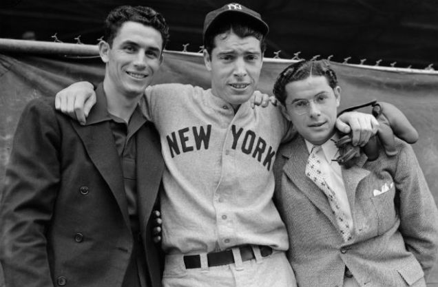 The DiMaggio brothers: Vince DiMaggio, Joe DiMaggio and Dom DiMaggion