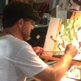 Artist Chris Felix at work