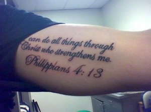Reid Rizzo had Philippians 4:13 tattooed on his bicep, which his family did not realize till after his passing and found great comfort in the passage.