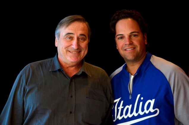 Italian Americans Sal Varriale and Mike Piazza at the 29th Annual Italian Coaches Convention in January 2014.